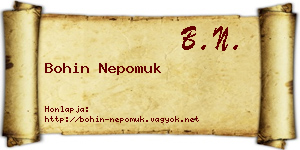 Bohin Nepomuk névjegykártya